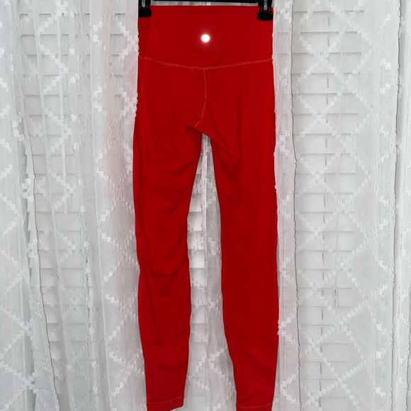 Red Lululemon Align Leggings - Picture 3 of 6